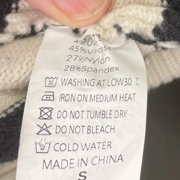 Kirundo Striped Black and White Turtleneck Sweater w/ Button Detail - Picture 7 of 7